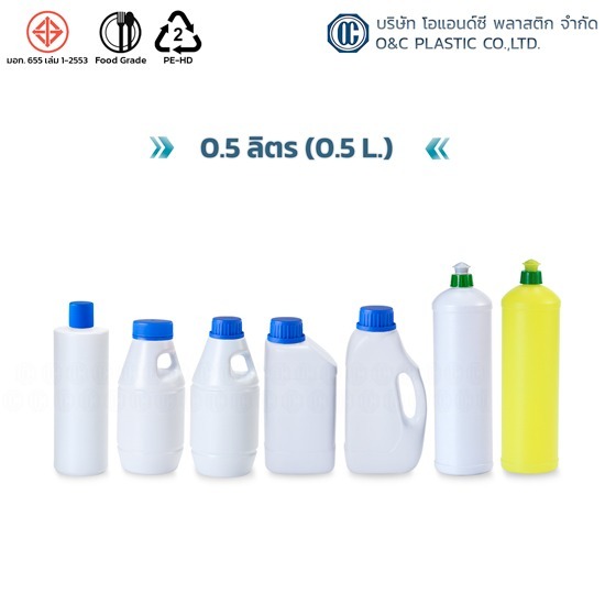 ขวดพลาสติก 500 ซี.ซี.ราคาโรงงาน - โรงงานผลิต แกลลอน กระปุก กระป๋อง ตามแบบ
